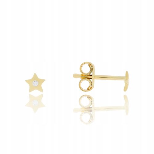  Gold star stud earrings with cubic zirconia, pr. 333