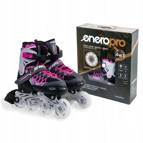  Rollers en ligne - patins à roulettes - patins 4 en 1 ENERO PRO LED ro