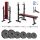  SAPPHIRE GYM 56kg bodybuilding SET BENCH bar WEIGHTS barbell