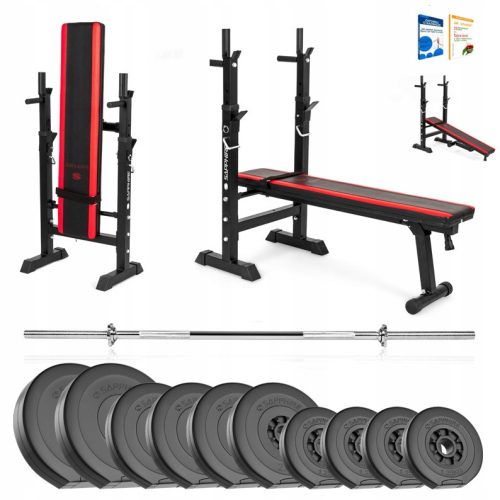  SAPPHIRE GYM 46kg bodybuilding SET BENCH bar WEIGHTS barbell