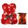 BEAR WITH ROSES 40 CM XXL GIFT BOX FREE LAMPS pink