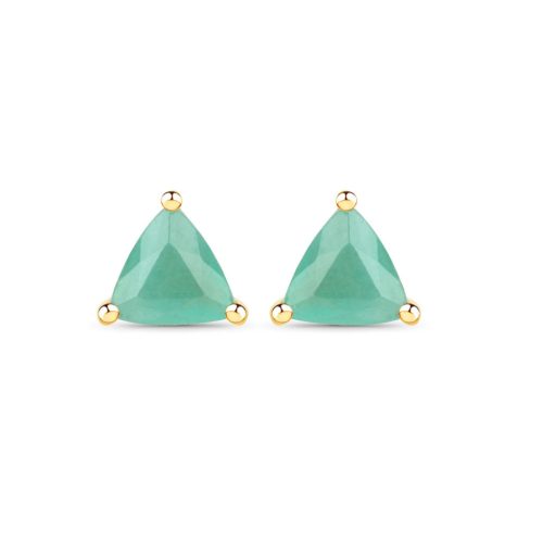  GOLD EARRINGS NATURAL EMERALD