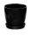 Pots and planters for outdoor and garden Polnix flowerpot 24 cm x 24 x 20 cm diameter 24 cm ceramic black