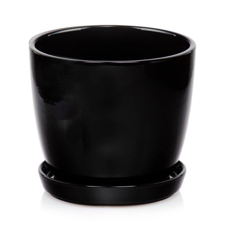 Pots and planters for outdoor and garden Polnix flowerpot 24 cm x 24 x 20 cm diameter 24 cm ceramic black