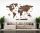 Decorative wall stickers Decorative wooden map 150 cm DARK WALNUT PREMIUM