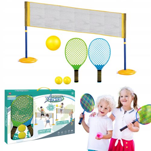 Ball, cover, racket, net, posts Pami SPORTS SET WITH NET 2IN1 TENNIS VOLLEYBALL