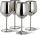 Glasses and cups oak and steel – 4 wine glasses made of N-steel