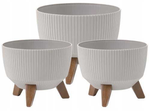  2× Lamela Roma Jumper Taupe flowerpot 24x15 cm + Lamela flowerpot 29 cm x 29 x 18 cm diameter 29 cm plastic shades in brown and beige