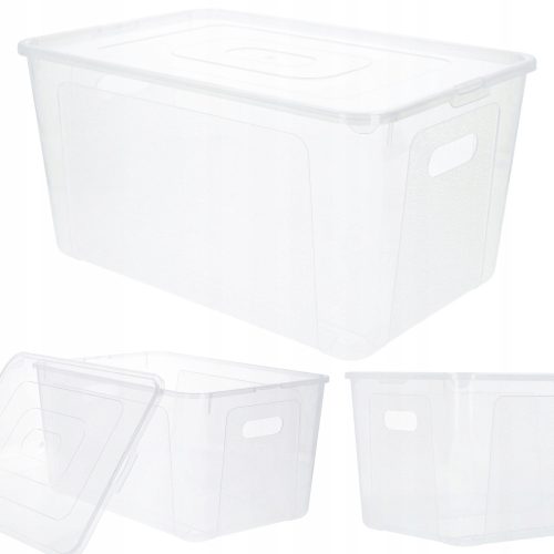 Boîtes, conteneurs de stockage, organisateur grand récipient en plastique avec couvercle, organisateur, 17 litres