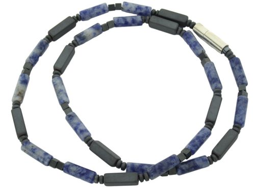  Men's necklace natural stones hematite sodalite