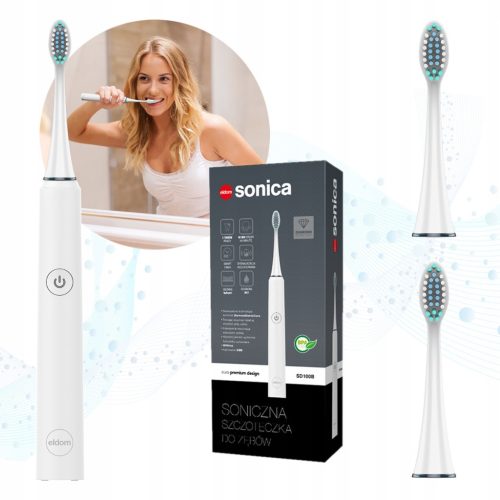  sonic toothbrush, white, 4 tips