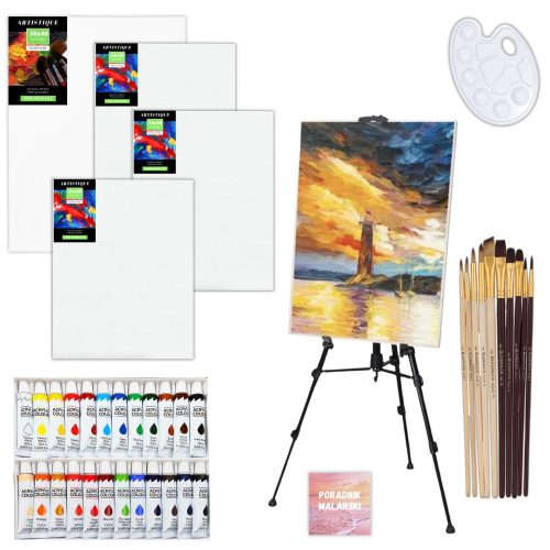  ARTISTIC PAINTING SET EASY PAINTS CANVAS FOR PAINT BRUSHES XXL