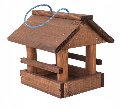  BROWN WOODEN BIRD FEEDER 22x19x20 cm