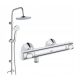 Grohe GROHTHERM 500 chrome shower mixer + exposed shower set Laveo Leste