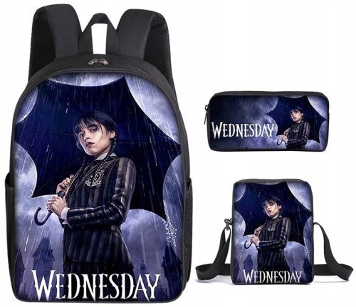  SCHOOL BACKPACK Pencil Case BAG 3in1 WEDNESDAY SET