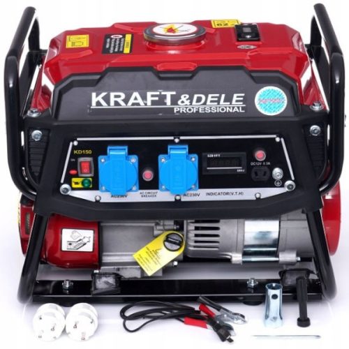 Portable single-phase generator Kraft&Dele 1500 W petrol + Gloves B WAMPIRKI size 10 - XL 1 pair