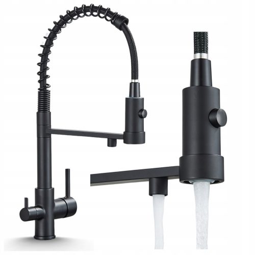 Ari Solid Spring floor-standing kitchen faucet white, black, granite, grey