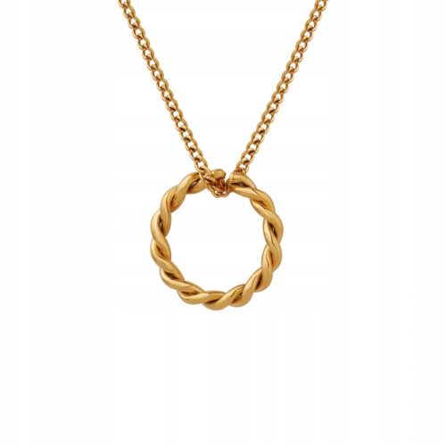  Chain necklace steel ring twisted gold 316L