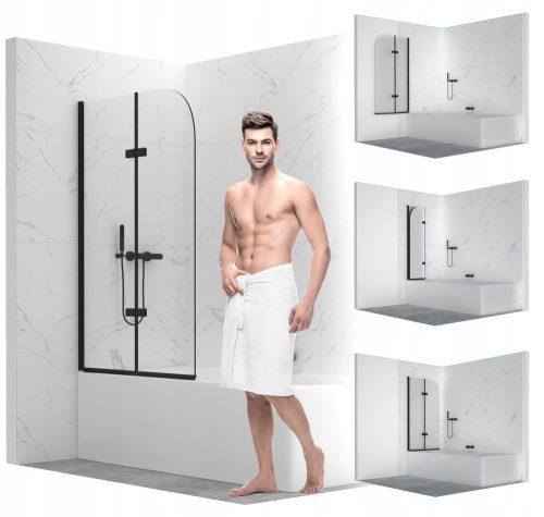 Two-part bathtub partition SEVANTE 80 x 140 cm, transparent