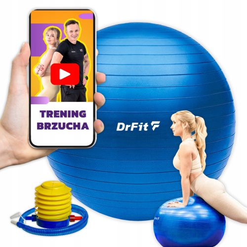  DrFit Fitness Gym Ball with Pump 65 cm Blue