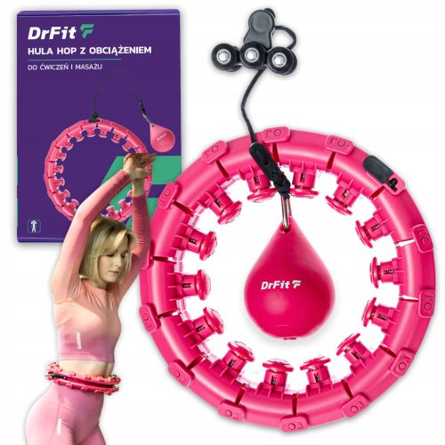  DrFit 120 cm pink hula hoop with studs