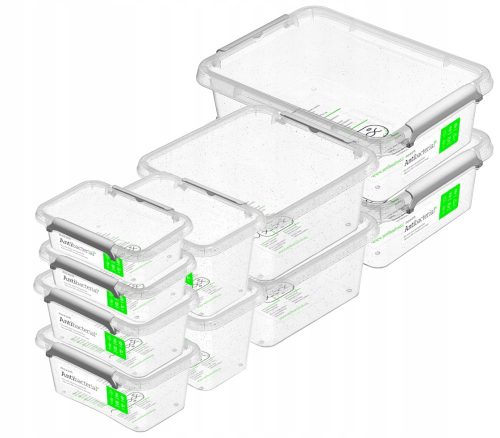 Food container set with 10 antibacterial pieces from 0.5 l to 2 l