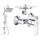 Grohe BauLoop single-lever wall-mounted shower mixer, chrome + Invena Nyks exposed shower set