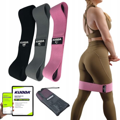  Set of 3 mini fabric rubber bands for HIP BAND exercises
