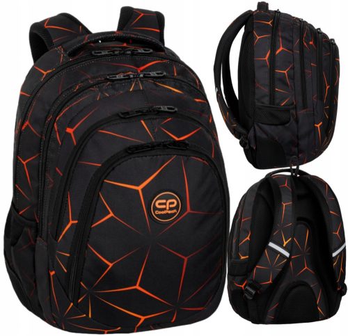  CoolPack Multi-Compartment School Backpack, Black, Orange Tones, Multicolor, 28 l