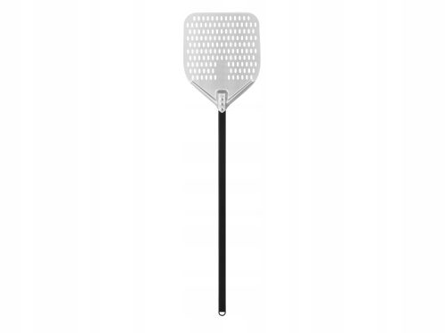 Perforated pizza peel made of anodized aluminum with aluminum handle, square, 310 x 355 x 1200 mm | TECHNICA, Pizza line