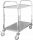 Waiter's trolley, 2 levels, stainless steel, square profile handle, 750x400x835 mm | TECHNICA, Silver Line