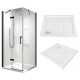 Livo series shower cubicle with hinged doors 90 x 90 cm + Coda series square shower tray 90 x 90 cm