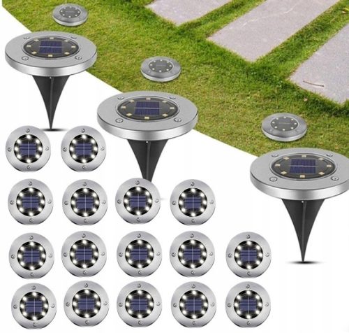 Garden lamps stuck in the ground Maibang embedded solar lamp silver 12.5 cm 12 pcs.