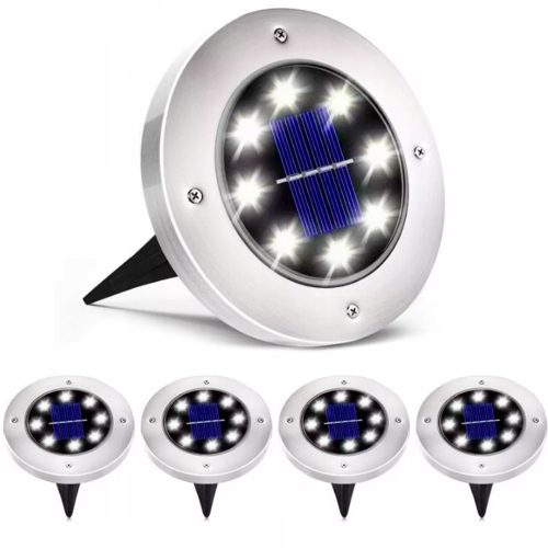 Garden lamps stuck in the ground Maibang embedded solar lamp silver 12.5 cm 4 pcs.