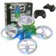  Remote controlled drone with colored lights on the remote control