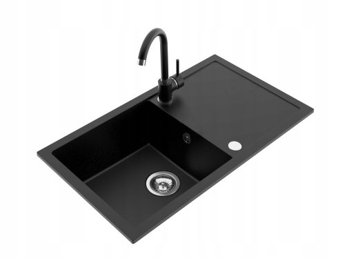 Miló ALPHA single-bowl sink, black granite