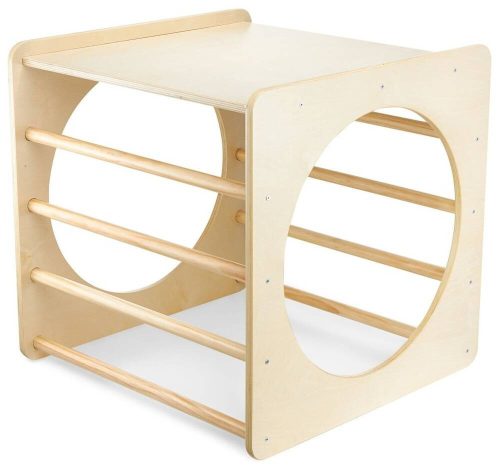 MONTESSORI TUNNEL CLIMBING CUBE MADE OF WOOD 2in1