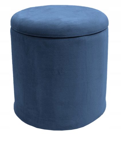  Plaza Stool with Storage, Round, Navy Blue
