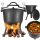  CAST IRON KETTLE HUNTING POT 8L FOR CAMPFIRE TOPFANN STANDING LEGS