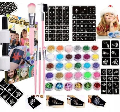  GLITTER TATTOOS, LARGE TATTOO KIT