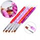  5x PROBE OVAL BRUSH FOR GEL ACRYLIC ACRYL GEL BRUSH SET