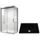 EDEA series shower cubicle with sliding doors 100 x 80 cm + Coda series rectangular shower tray 100 x 80 cm