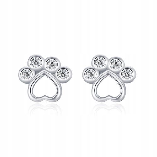  Fraise silver 925 paw earrings with zircons