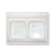 Polimat two-bowl sink acrylic-polypropylene white