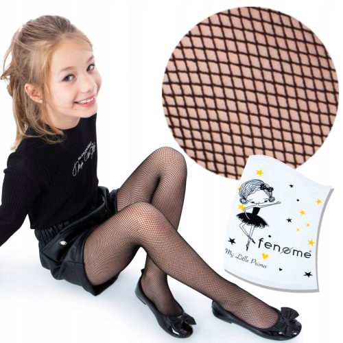  Fishnet tights Girls' tights MESH small mesh BLACK phenome