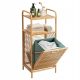 Laundry baskets and containers Freestanding laundry basket Costway 40l, brown and beige tones, green tones