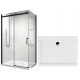 EDEA series shower cubicle with sliding doors 120 x 90 cm + Coda series rectangular shower tray 120 x 90 cm