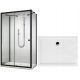 ETRA series shower cubicle with sliding doors 120 x 90 cm + Coda series rectangular shower tray 120 x 90 cm