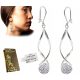  925 SILVER EARRINGS HANGING BALLS with ZIRCONS