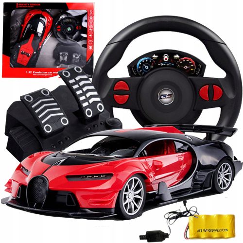  RC-CAR LARGE RC-CAR WITH REMOTE CONTROL, STEERING WHEEL + PEDALS